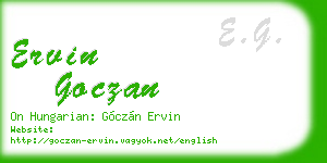 ervin goczan business card